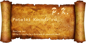 Petelei Kocsárd névjegykártya